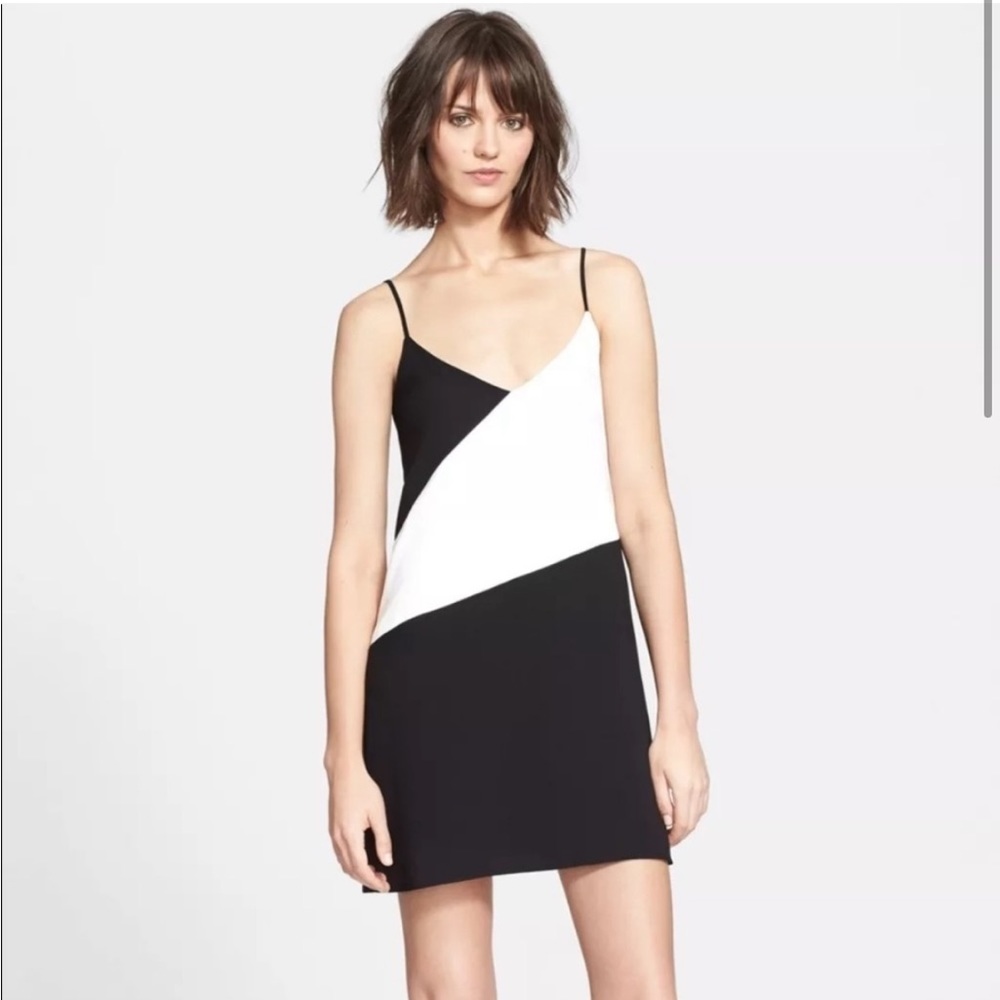 Parker Crawley Black and White Color- Block Shift/ Slip Dress SIZE SMALL